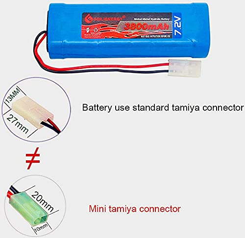 7.2V NiMH High Capacity Battery Pack for RC Cars, RC Aircrafts and Walking Robot (2 Pack 7.2V 3800mAh Batteries)