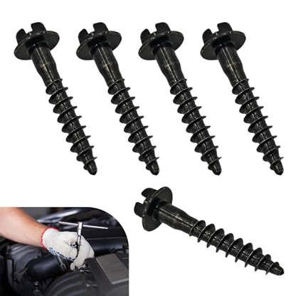 5PCS Air Box Screw, Steel Anti-Slip Air Box Housing Retaining Bolts, BAS01003 Screws, Replacement OEM# 11549031 6509605AA, Compatible with Dodge Pontiac (Black)