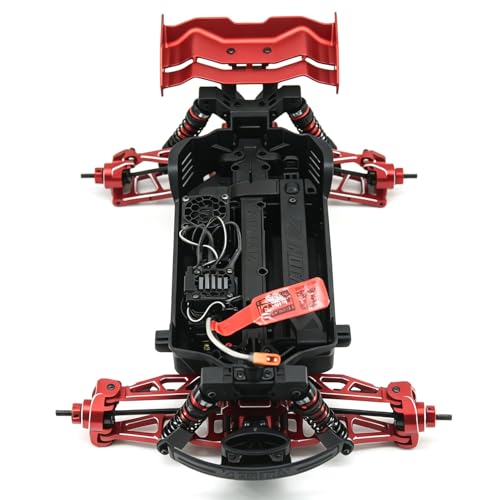 Aluminum Upgrade Parts Set for ARRMA 1/16 Mini Kraton 3S, Front/Rear Upper/Lower Arm, Gearbox Cover, Wing, Steering Link (Red Front/Rear Upper/Lower Arm Set) - color: Red Front/Rear Upper/Lower Arm Set