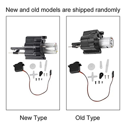 WPL Motor Upgrade Kit with 2-Speed Gearbox & High-Torque Servo ABS Transmission System for 1/16 Scale RC Cars Compatible with WPL C14 C24 C34 Models, Heavy Duty Replacement Parts