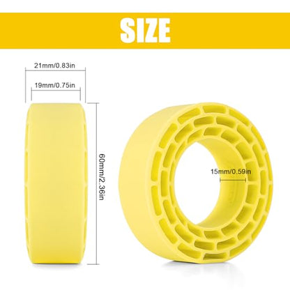 INJORA Silicone Rubber Inserts for 68-72mm 1.3" Tires, Yellow, 1370 - color: Yellow