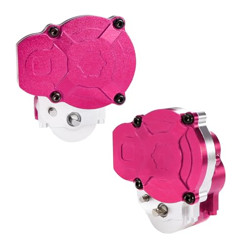 Metal Transmission Gearbox with Bracket for FMS FCX24 1/24 Power Wagon FCX18 Land Cruiser LC80 K5 Blazer RC Crawler Upgrade Part (Pink for FCX18) - color: Pink for Fcx18