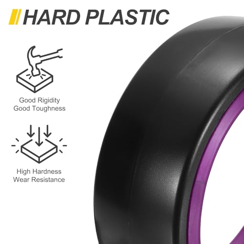 MECCANIXITY 2Pcs 1/10 RC On-Road Car Tyres, RC Drift Tires Hard Plastic Tyre Replacement for Remote Controlled Drifting Vehicles, Black Purple - color: Black Purple