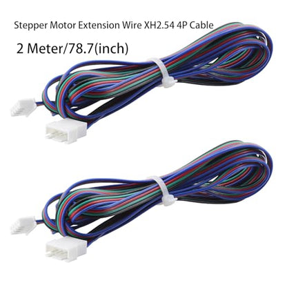 2Pcs 3D Printer Stepper Motor Extension Cables XH2.54 4Pin 2M(78.7Inch), Female to Male NEMA 17 Motor Wires Compatible with Voron 2.4, 3D Printing DIY Parts, - style: 2Pcs Voron 2.4 Stepper Motor Extension Cables 2M (78.7inch)