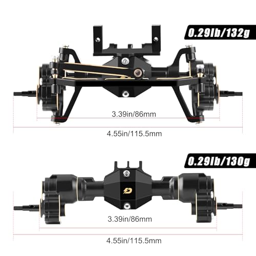 Brass Portal Axle Set for 1/18 Redcat Ascent-18 | Steel Gears, Servo Mount, Steering Links, Front & Rear Axles Included, RC Crawler Upgrades