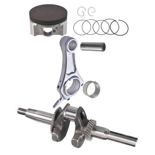 55mm Stroker Crankshaft 3.308" Billet Aluminum Connecting Rod 70mm Ceramic Coated Flat-Top Piston Stroker Rotating Assembly For Predator 212cc Hemi Engine Go Kart Mini Bike Silver - color: Silver