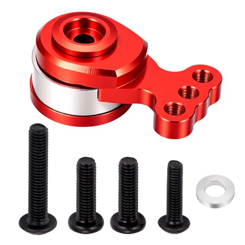 RC 25T Servo Saver Aluminum 3 Holes Adjustable Hi-Torque Servo Horn Servo Saver Compatible with Tamiya TT02 TT02B 1/10 RC On Road Touring Car Upgrade Replacement Parts (Red) - color: Red