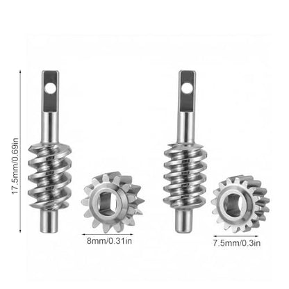 2 Set 2/13T & 2/16T Axle Overdrive Worm Gear Sets Suitable for 1/30 Axial SCX30, Stainless Steel Front & Rear Axle Upgrade Parts Performance Enhancement Kit for 1/30 RC Rock Crawler