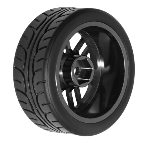 1/10 On Road Tires and Aluminum Wheels 12mm Hex RC Rally Racing Tyres OD 2.56" for Tamiya TT01 TT02 XV01 TA06 A959 PTG2 HPI KYOSHO PTG2 Traxxas 1:10 Street Touring Drift Car (Black) - color: Black