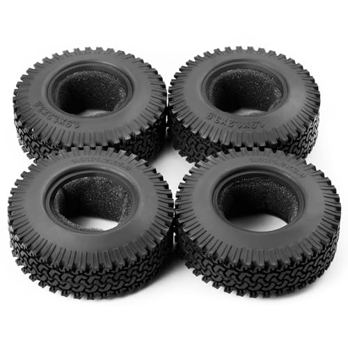 4PCS 1.9" Rubber RC Tires 98mm | For 1/10 Axial SCX10 90046 TRX4 D90, RC Crawler Car, Accessories