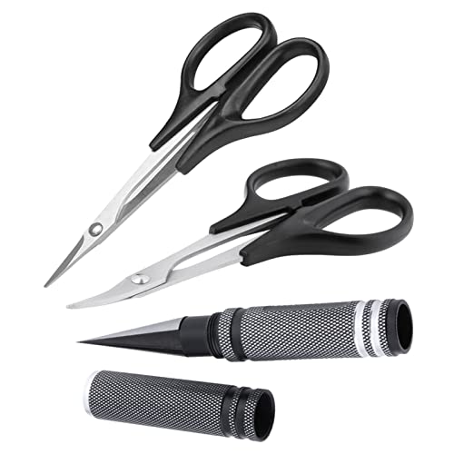 RC Body Reamer Hole,Curved Scissor & Straight Scissor RC Car Body Mounting 3pc Combo Set,0-14mm Hole (Black) - color: Black