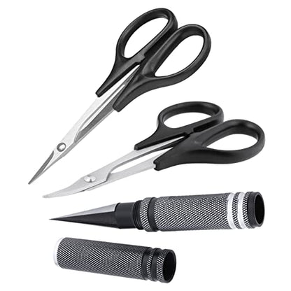 RC Body Reamer Hole,Curved Scissor & Straight Scissor RC Car Body Mounting 3pc Combo Set,0-14mm Hole (Black) - color: Black