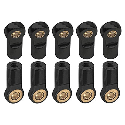 10Pcs ShareGoo M3 Tie Rod End Ball Head Holder Link 3mm Thread Ball Joint Compatible with Tamiya Redcat HSP Traxxas Axial SCX10 1/10 RC Car Truck Boat DIY Robot Airplane,L22mm (Black)