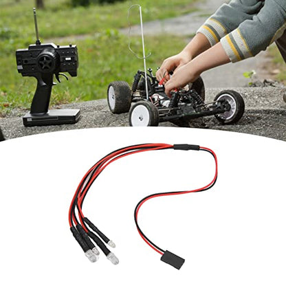 4Leds LED Light Headlights Taillight Kit Accessories, RC Car LED Lights, RC Car Upgrade Parts for Axial AXIAL SCX24 1/24 Remote Control Car Truck Tank Crawler，2 Red 2 White