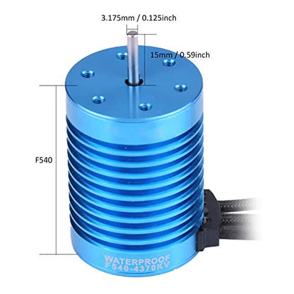 RC Car Motor Brushless Motor, 3000KV / 4370KV Sensorless Brushless Motor RC Motor Cooling Fans Surpass for 1/10 1/12 RC Car Truck Crawler (4370KV)