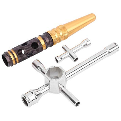 RC Car Body Reamer & Cross Wrench Set | 2 - in - 1 Hole Opener & 10 Sleeves for RC Cars/Trucks | Sturdy Metal RC Accessories Kit
