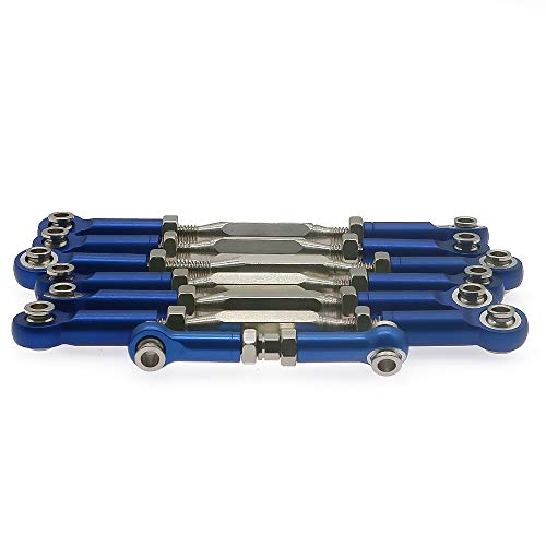 Turnbuckles Tie Rods 3644 Adjustable Alum Alloy #45 Steel for RC 1/10 Slash Rustler Stampede Upgrade Parts (Dark Blue)