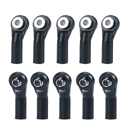 QUE-T 10pcs M3 Plastic Ball Head Link Rod Ends Joint Linkage for 1/10 RC Axial SCX10 Crawler Car (D) - style: D
