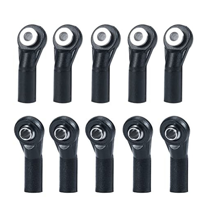 QUE-T 10pcs M3 Plastic Ball Head Link Rod Ends Joint Linkage for 1/10 RC Axial SCX10 Crawler Car (D) - style: D