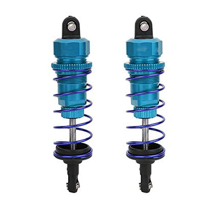 2pcs 92mm RC Oil Pressure Adjustable Front Shock Damper, 1/10 RC Car Shock Damper, Upgrade Buggy Truggy Suspension for ZD Racing HSP with Aluminum Alloy Body (Blue) - color: Blue