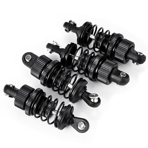 RC Aluminum 50mm Front & Rear Oil Filled Shock Absorber Adjustable Damper Set Compatible with Tamiya M03 M04 M05 M06 1:10 On Road Car Upgrades Replace Parts (Black, 50mm)