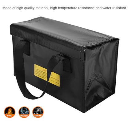 Lipo Safe Bag, Fireproof Explosionproof Lipo Battery Safe Bag, Large Space Lipo Battery Storage Guard Safe Pouch for Charge & Storage(Black)
