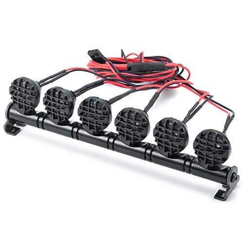 RC-Hub LED Roof Lamp Lights Bar 6 LEDs for 1/10 RC Crawler Car SCX10 - color: 6 leds