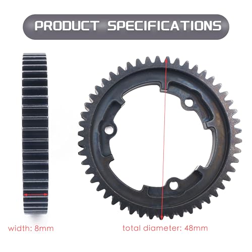 50T Spur Gear 1 Mod and 18T Pinion Gear Fit for Traxxas X Maxx | Hardened Steel Construction,Replace 6448,Compatible with XO 1,Maxx and E Revo 2.0,CNC Precision Machining - size: 50T+18T