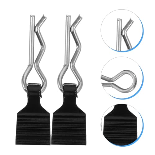 Alasum 4pcs Rc Car Body Clips Pins with Pull Tabs 1/24 Scale Aluminum Alloy Shell Clips for Rc Cars Truck Bumpers Black Set with Easy-Remove