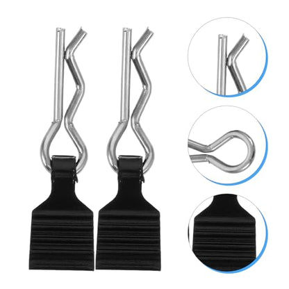 Alasum 4pcs Rc Car Body Clips Pins with Pull Tabs 1/24 Scale Aluminum Alloy Shell Clips for Rc Cars Truck Bumpers Black Set with Easy-Remove