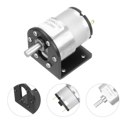 DMiotech Micro DC 12V 600RPM Geared Motor with Bracket Gear Reduction Motors 37mm Diameter Gearbox Micro Speed Reduction for RC Car, Robot Model, DIY Toys - style: 600RPM