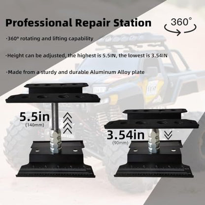 AYNEFY Rc Car Work Stand,Aluminum 360 Degree Rotation RC Car Maintenance Workstation Repair Table RC Car Display Bracket for Off Road Vehicle Shipping Drafting Tables(Black) - color: Black