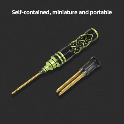 5-in-1 RC Tool Kit, Hex Allen Screwdriver Kit, RC Screwdriver Set 1.5mm 2.0mm 2.5mm 3.0mm RC Car Repair Tool Kit for RC Model Car Boat Helicopter (Green) - color: Green