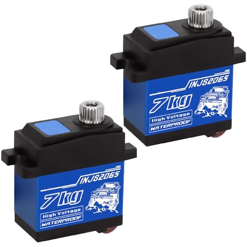 2-Pack 7KG Sub-Micro Digital Servo, Waterproof, 180° | 180-degree control angle, 7.0kg-cm torque at 8.4V, IP66, for Traxxas TRX4, TRX6, Axial SCX10 II