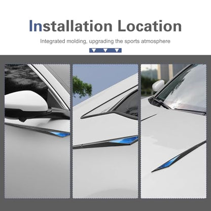 2 PCS Car Side Doors Blade Emblem Stickers, 3D Fashion Blade Style Car Fender Side Decal, Self-Adhesive Body Engine Hood Decal, Universal for Cars, Trucks, SUVs (Blue) - color: Blue