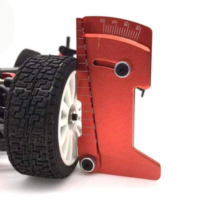 COMODO CNC Camber Gauge for RC Cars – Adjustable Wheel Angle & Ride Height Tool for 1/8 1/10 Scale Models(Red) - color: Red