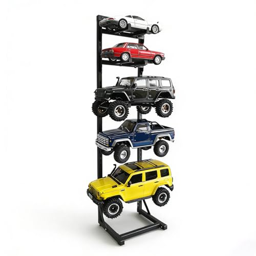 RC Car Stand, Adjustable RC Car Storage Rack, Remote-Controlled Model Cars, Mini Off-Road Vehicles, Large Trucks, Compatible with 1/6, 1/8, 1/12，1/18, and 1/24 Scale RC Model Cars.