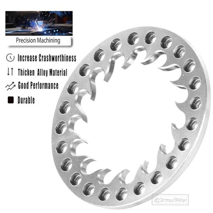 RC Metal 1.9 Beadlock Wheels Replacement Ring for 1/10 Crawler RC Car TRX4 SCX10 90046 90047,Alloy 1.9" Beadlock Rims Replacement Ring,4pcs,Silver - color: Silver(4pcs)