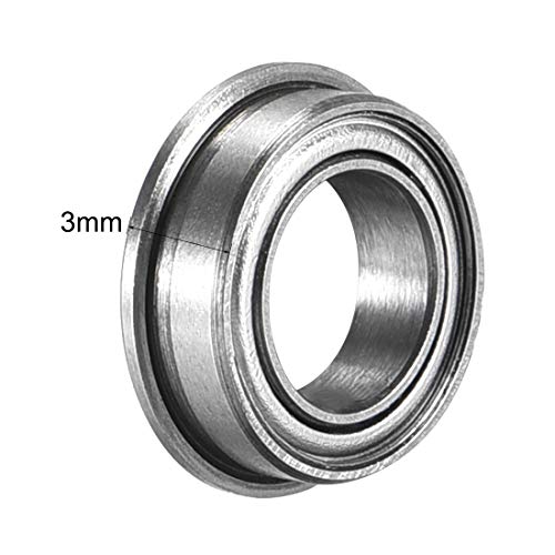 uxcell MF106ZZ Flanged Ball Bearing 6x10x3mm Double Metal Shielded (GCr15) Chrome Steel Flange Rip Bearings 10pcs - size: 6x10x3mm