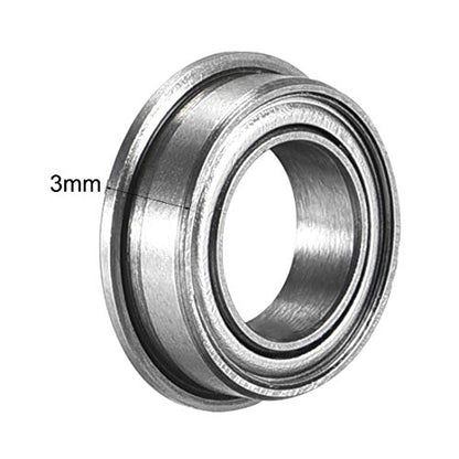 uxcell MF106ZZ Flanged Ball Bearing 6x10x3mm Double Metal Shielded (GCr15) Chrome Steel Flange Rip Bearings 10pcs - size: 6x10x3mm