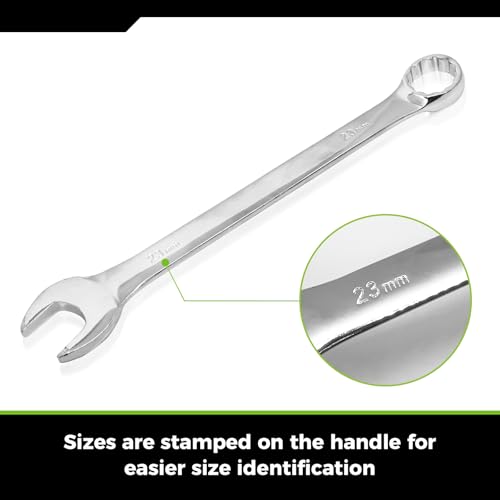 Der Erwachte 5Pc Metric Wrench Set, Large wrench set | 23mm,24mm,26mm,27mm,30mm, long big open end combination wrenches, roll-up storage pouch - size: 5 Piece Metric 23-30mm