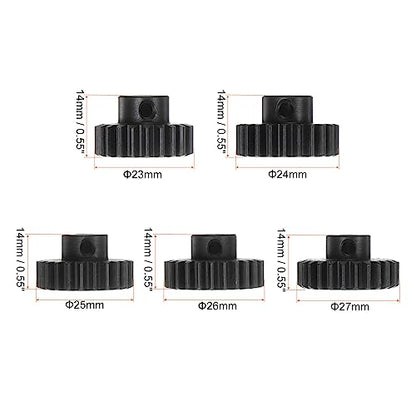 HARFINGTON Mod 1 M1 Pinion Motor Gear Set 5pcs 21T 22T 23T 24T 25T Fit 5mm RC Motor Shaft M1 Pitch Gears for RC Car, with Hex Key - style: 21T 22T 23T 24T 25T