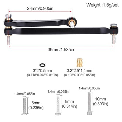 Aluminum Suspension & Steering Links Set for 1/30 Axial SCX30 Crawler Upgrade, Heavy Duty Chassis Links Kit with Tie Rod & Drag Link (Steering Links) - color: Steering Links