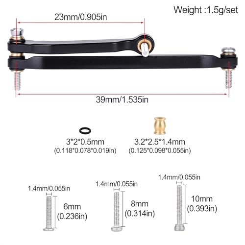 Aluminum Suspension & Steering Links Set for 1/30 Axial SCX30 Crawler Upgrade, Heavy Duty Chassis Links Kit with Tie Rod & Drag Link (Suspension & Steering Set) - color: Suspension & Steering Set