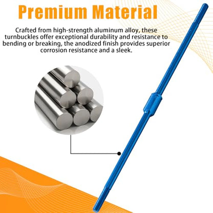 3x106mm Aluminum Alloy Turnbuckle Shaft with M3 Threads, Push Rod Tie Rod Linkage Replacement for #54756, Compatible with 1/10 Tamiya RC Crawlers Trucks On/Off-Road Buggy Upgrade (Blue) - style: 1pcs-106mm #54756