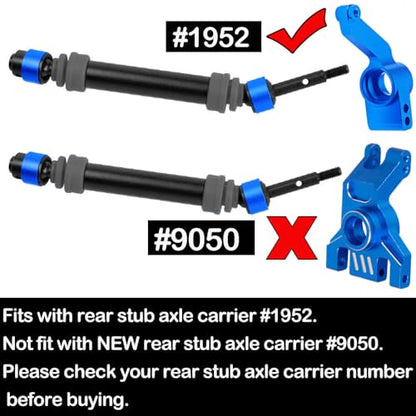 RC Harden Front Rear CVD Driveshafts Upgrades Part for 1/10 Slash&rustler&Stampede 4WD 4X4 (VXL),#45 Steel Drive Shaft Axles Hops up(4PCS),Black witrh Navy Blue - color: Navy Blue(4pcs)