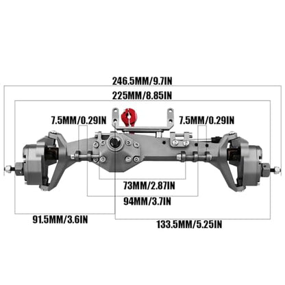1/10 RC Crawler All Metal Front and Rear Portal Axle for Axial Capra 1.9 inch UTB AXI03004 Buggy F9 Wraith 90018 RR10 Upgrade Part (GY Front Rear Axle) - color: Gy Front Rear Axle