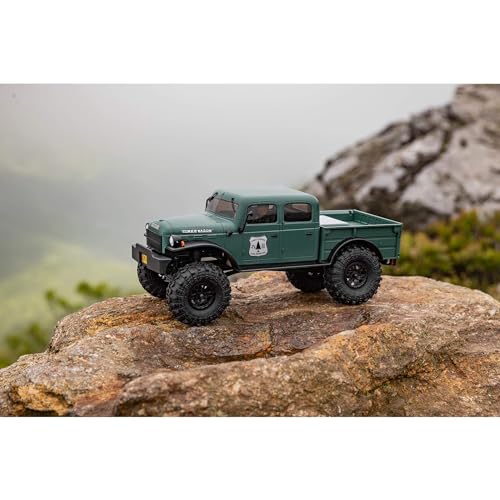 Axial RC Truck SCX24 40's 4 Door Dodge Power Wagon Green 1/24 4 Wheel Drive-RTR(Everything Needed to Run Included) AXI00007T2 - color: Green