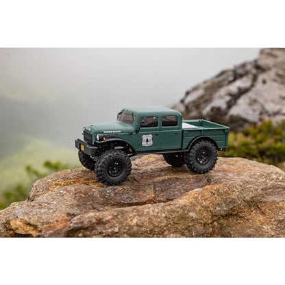 Axial RC Truck SCX24 40's 4 Door Dodge Power Wagon Green 1/24 4 Wheel Drive-RTR(Everything Needed to Run Included) AXI00007T2 - color: Green