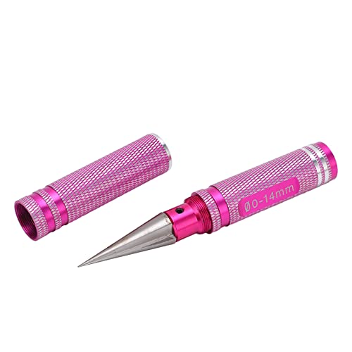 RC Curved Scissors and Hole Puncher Kit, Aluminum Alloy Body Reamer for RC Car Drone Shell Trimming, 014mm Adjustable Cutter with Ergonomic Grip (Pink) - color: Pink